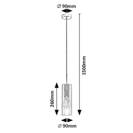 Rabalux - Hängeleuchte an Schnur 1xE27/40W/230V klar/golden