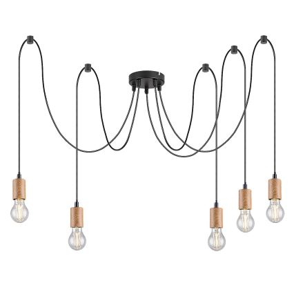 Rabalux - Deckenleuchte an Kabel 5xE27/60W/230V Spinne Buche