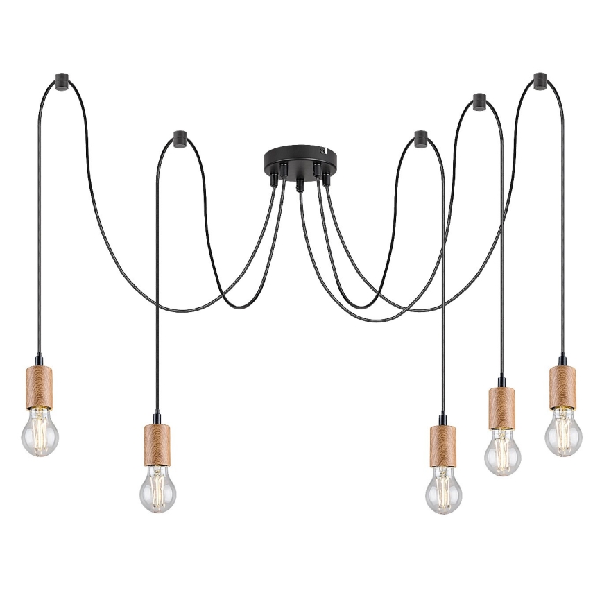 Rabalux - Deckenleuchte an Kabel 5xE27/60W/230V Spinne Buche