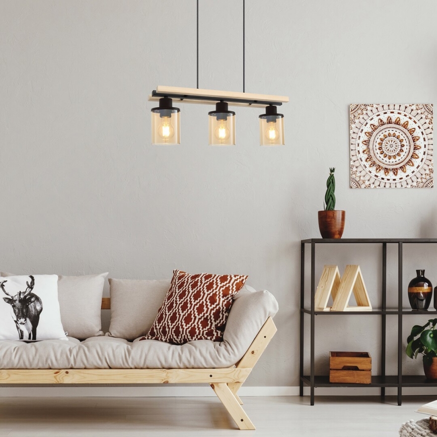 Rabalux - Hängeleuchte an Kabel 3xE27/25W/230V Kiefer