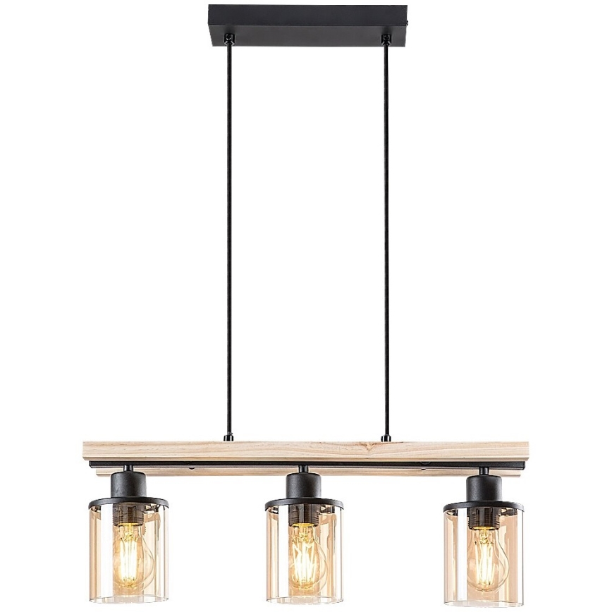 Rabalux - Hängeleuchte an Kabel 3xE27/25W/230V Kiefer