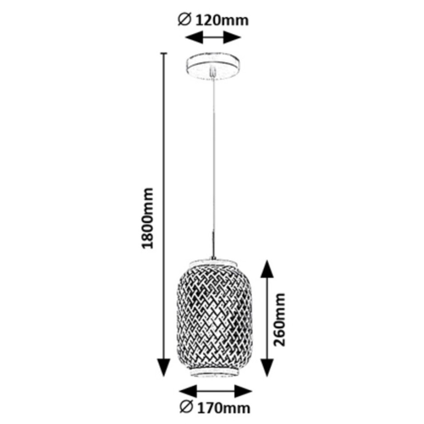 Rabalux - Hängeleuchte an Kabel 1xE27/40W/230V Rattan