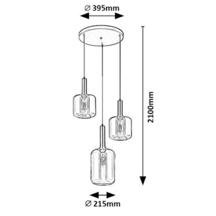 Rabalux - Deckenleuchte an Kabel 3xE27/40W/230V