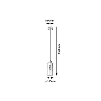 Rabalux - Hängeleuchte an Schnur 1xE27/25W/230V Eiche