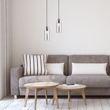 Rabalux - Hängeleuchte an Kabel 1xE27/25W/230V Eiche