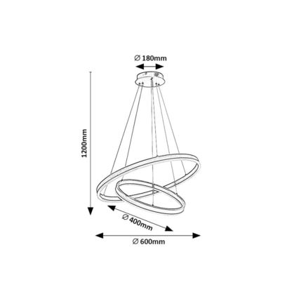 Rabalux - dimmbare LED-Pendelleuchte mit Seilabhängung LED/80W/230V 3000-6500K + Fernbedienung
