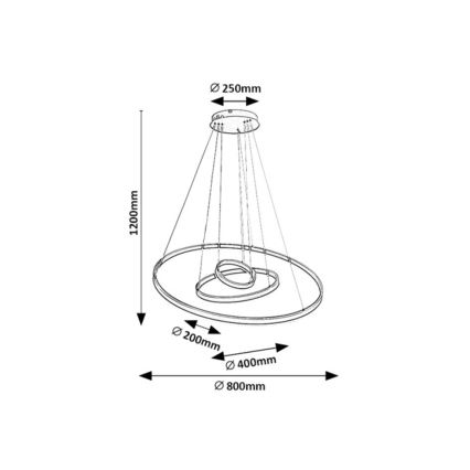 Rabalux - LED-dimmbare Pendelleuchte an Stahlseil LED/100W/230V 3000-6500K + Fernbedienung