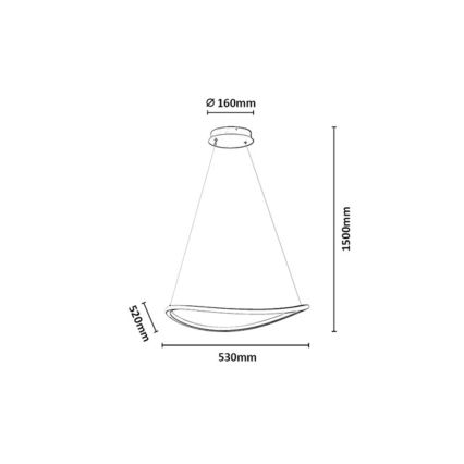 Rabalux - Dimmbarer LED-Pendelleuchter mit Seilaufhängung LED/45W/230V 3000-6500K + Fernbedienung