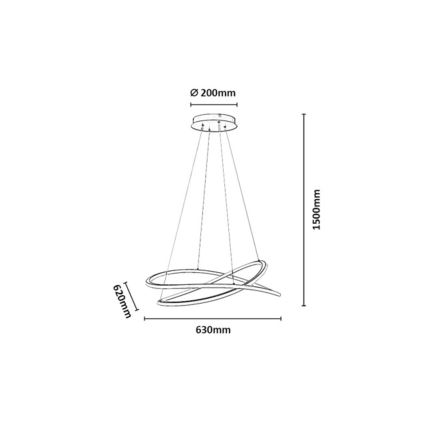 Rabalux - LED-dimmbarer Kronleuchter an Seil LED/75W/230V 3000-6500K + Fernbedienung