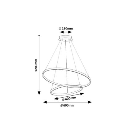 Rabalux - Dimmbarer LED-Hängeleuchter mit Seilaufhängung LED/75W/230V 3000-6500K + Fernbedienung