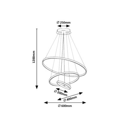 Rabalux - dimmbare LED-Hängeleuchte an Kabel LED/90W/230V 3000-6500K + Fernbedienung