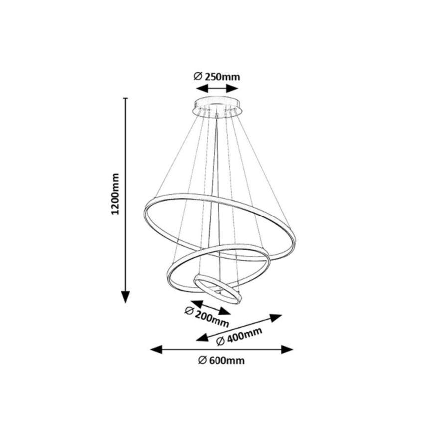 Rabalux - dimmbare LED-Hängeleuchte an Kabel LED/90W/230V 3000-6500K + Fernbedienung