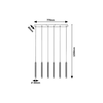 Rabalux - Hängeleuchte 6xG9/5W/230V golden