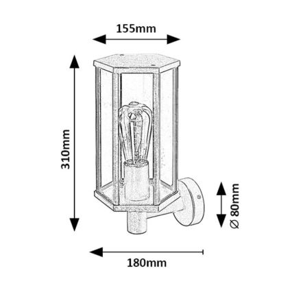 Rabalux - Outdoor-Wandlampe 1xE27/40W/230V IP44