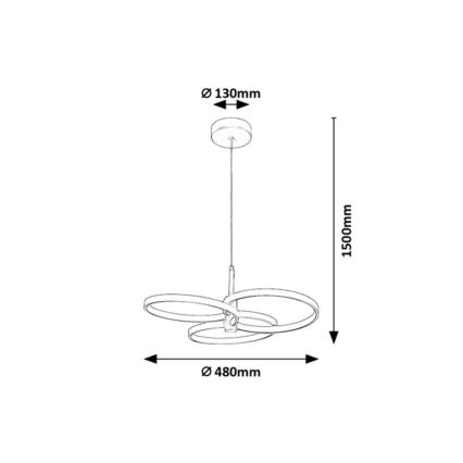 Rabalux - LED-dimmbare Pendelleuchte an Kabel LED/50W/230V 3000-6500K + Fernbedienung