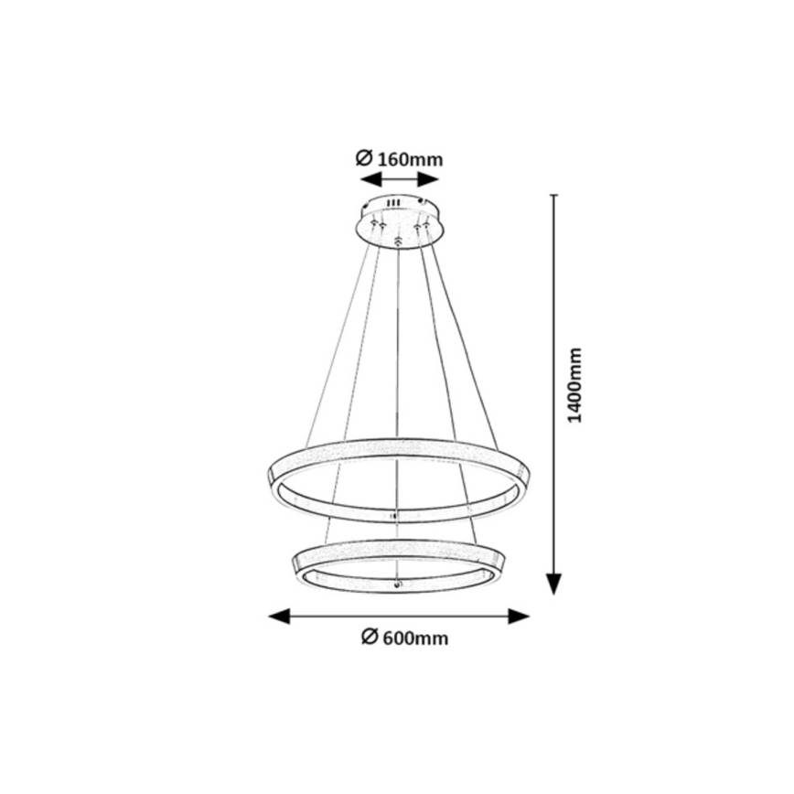 Rabalux - dimmbare LED-Pendelleuchte mit Kabelaufhängung LED/45W/230V 3000-6500K + Fernbedienung