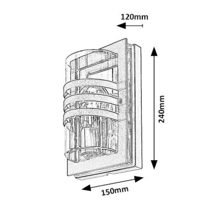 Rabalux - Outdoor-Wandleuchte 1xE27/40W/230V IP44