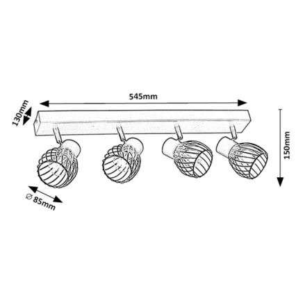 Rabalux - Deckenstrahler 4xE14/10W/230V