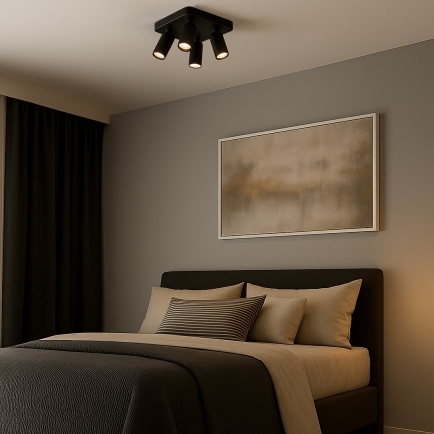 Rabalux - Deckenstrahler 4xGU10/7W/230V schwarz