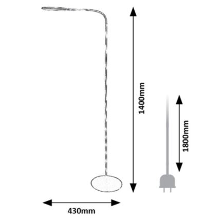 Rabalux - Dimmbare LED-Stehlampe mit Touch-Funktion LED/10W/230V 3000-6000K grau