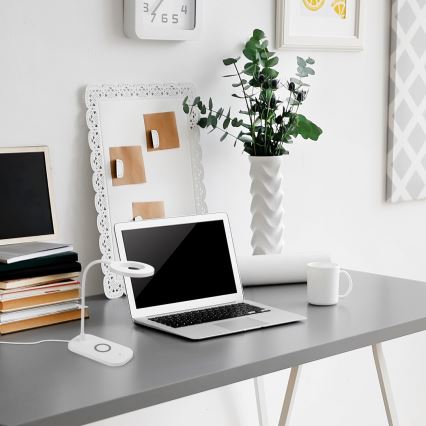 Rabalux - LED dimmbare Touch-Tischlampe mit kabelloser Ladefunktion LED/5W/5V 2700-6000K Weiß