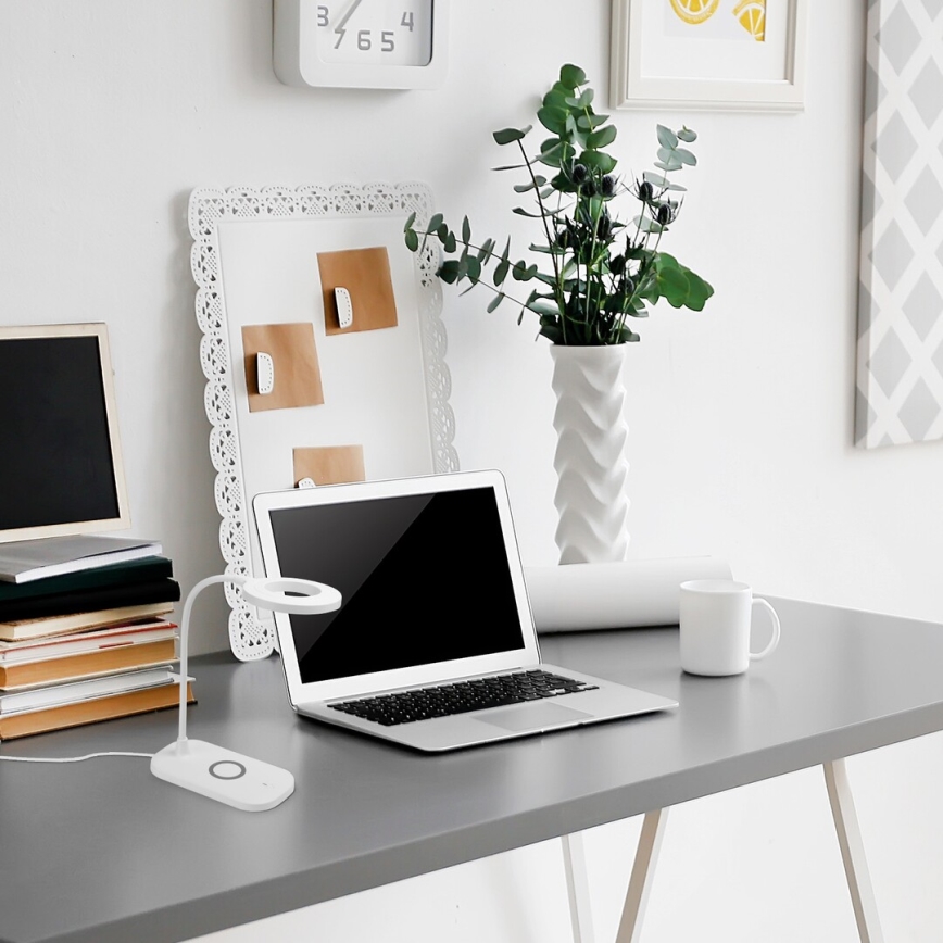 Rabalux - LED dimmbare Touch-Tischlampe mit kabelloser Ladefunktion LED/5W/5V 2700-6000K Weiß