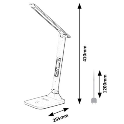 Rabalux - Dimmbare LED-Tischlampe mit Display LED/5W/5V 3000-6000K