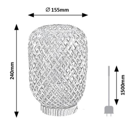 Rabalux - Tischlampe 1xE14/25W/230V Rattan