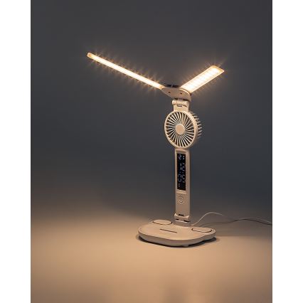 Rabalux - Dimmbare LED-Tischlampe mit Ventilator und Display LED/7W/5V 3000/4000/6500K