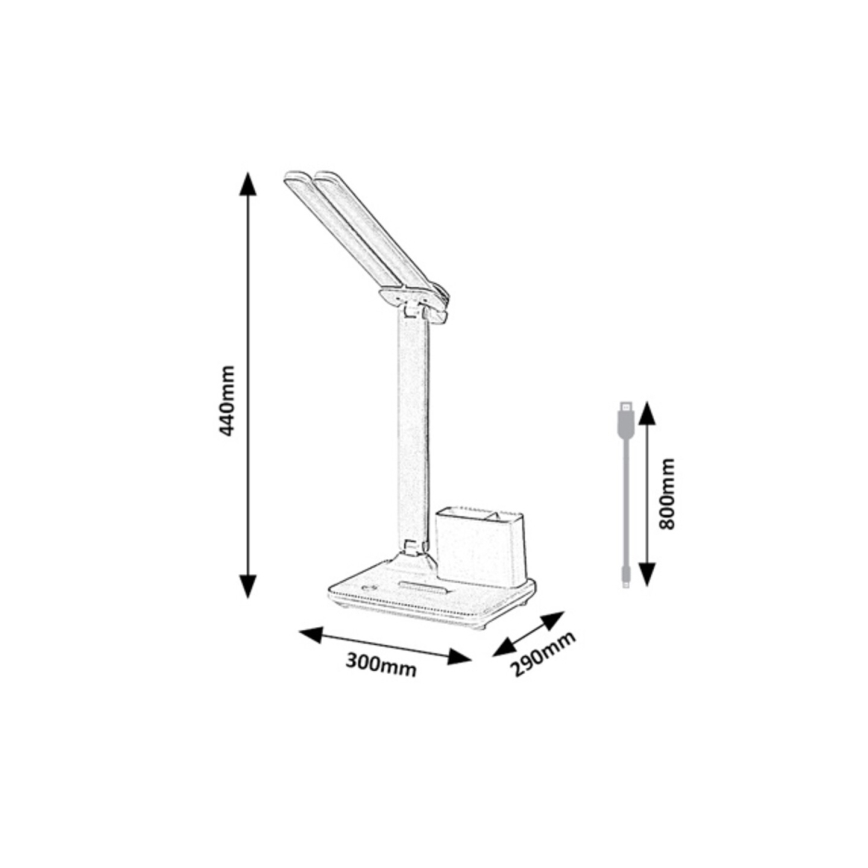 Rabalux - dimmbare LED-Touch-Schreibtischlampe LED/5W/5V 3000/4000/6500K