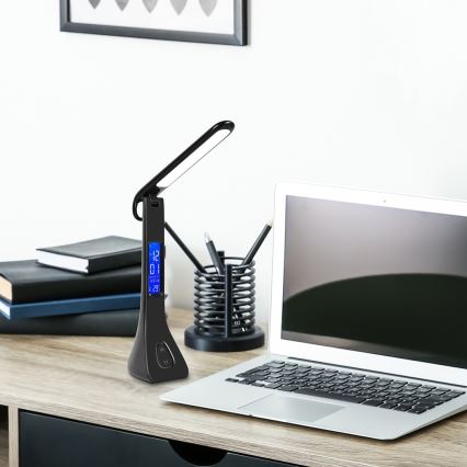 Rabalux - LED dimmbare Tischlampe mit Display LED/7W/5V 4000K schwarz