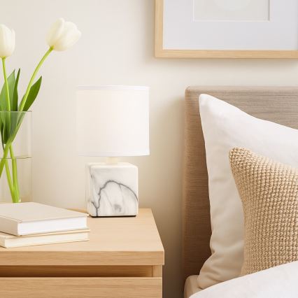 Rabalux - Tischlampe 1xE14/40W/230V weiß/Marmor-Dekor