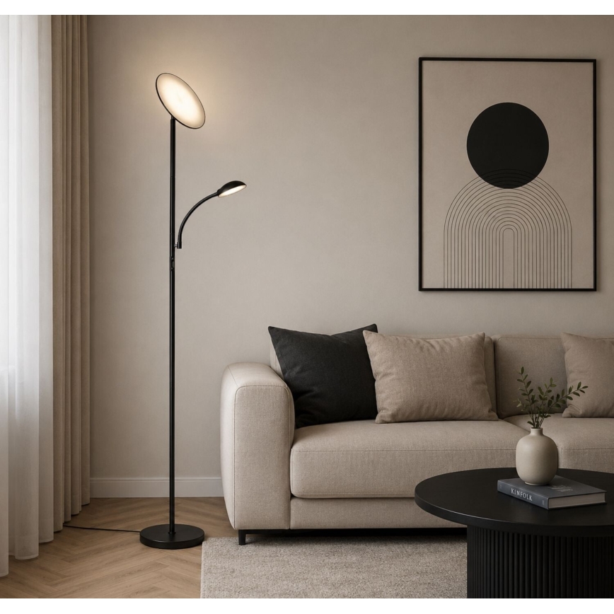Rabalux - Dimmbare LED-Stehlampe LED/23W/230V 3000/4200/6500 schwarz