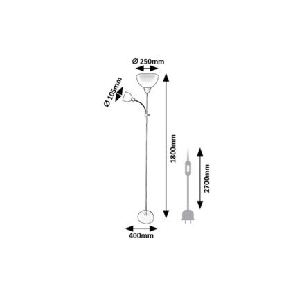 Rabalux - Stehleuchte 1xE27/60W/230V + 1xE14/25W grün