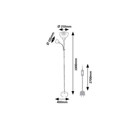 Rabalux - Stehleuchte 1xE27/60W/230V + 1xE14/25W beige