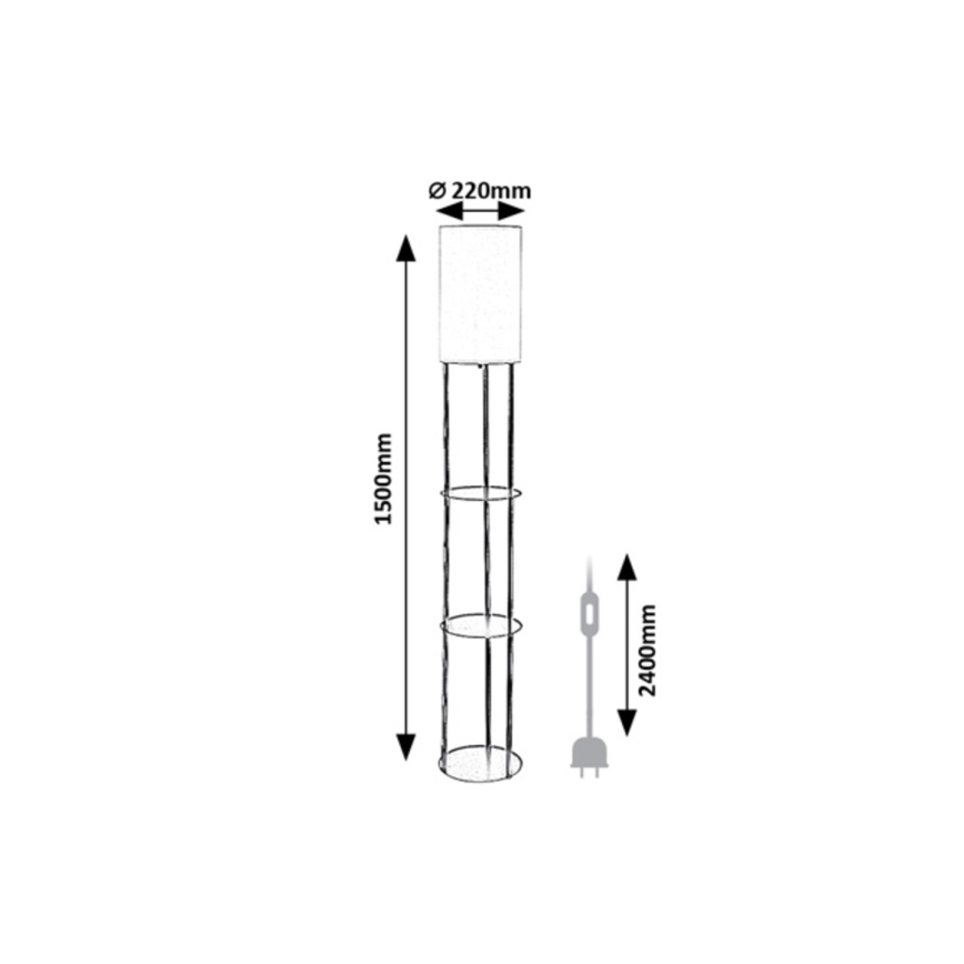 Rabalux - Stehleuchte mit Ablagen 1xE27/40W/230V schwarz