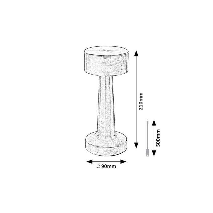 Rabalux - Aufladbare LED-Touch-Tischleuchte LED/2,7W/5V 1200mAh 3000/4000/6000K matt Chrom