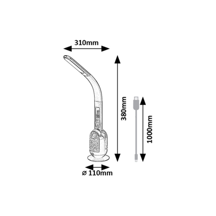 Rabalux - Dimmbare Tischleuchte (LED RGB) LED/5W/230V weiß