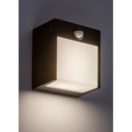Rabalux - LED Außenwandleuchte mit Sensor LED/12W/230V Schwarz IP44
