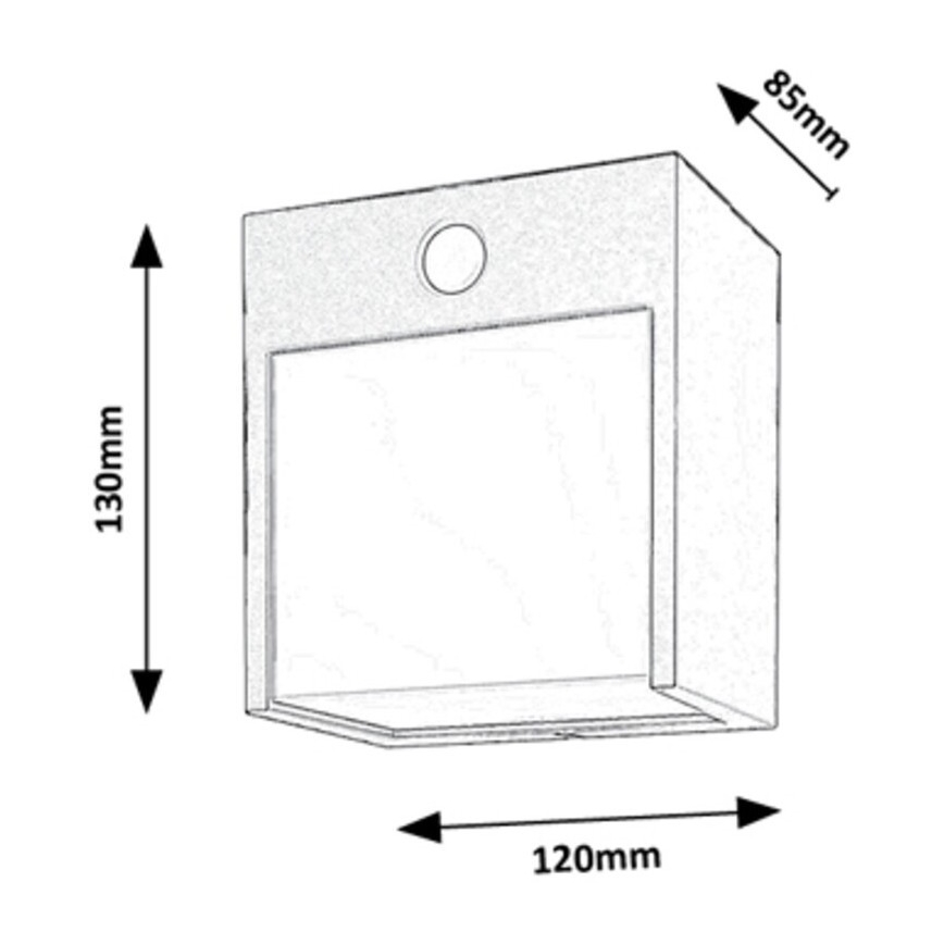 Rabalux - LED Außenwandleuchte mit Sensor LED/12W/230V Schwarz IP44