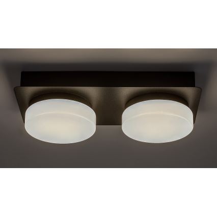 Rabalux - LED Deckenleuchte für Badezimmer 2xLED/5,5W/230V IP44 schwarz