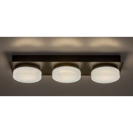 Rabalux - LED Deckenleuchte für Badezimmer 3xLED/6W/230V IP44 Schwarz