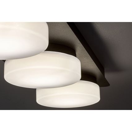 Rabalux - LED Deckenleuchte für Badezimmer 3xLED/6W/230V IP44 Schwarz