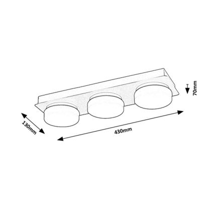 Rabalux - LED-Deckenleuchte für das Badezimmer 3xLED/6W/230V IP44 schwarz