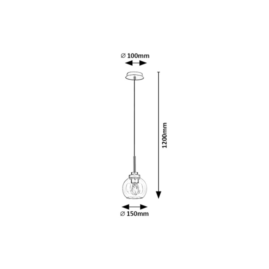 Rabalux - Badezimmer-Deckenleuchte an Kabel 1xE27/15W/230V schwarz IP44