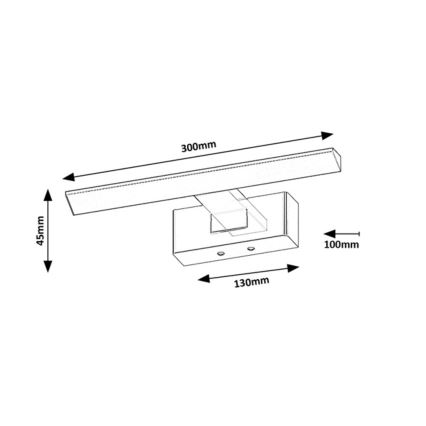 Rabalux - LED-Spiegelleuchte für Badezimmer LED/6W/230V IP44 30 cm schwarz