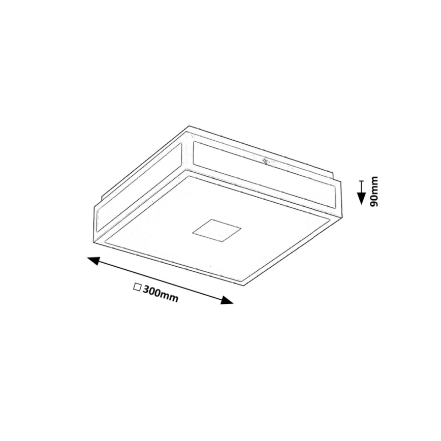 Rabalux - LED Badezimmer-Deckenleuchte LED/18W/230V IP44 schwarz 30x30 cm