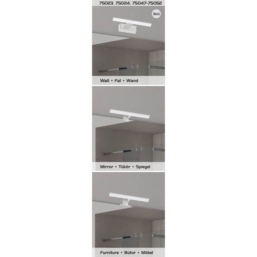 Rabalux - LED-Spiegelleuchte für das Badezimmer LED/4W/230V IP44 20 cm schwarz