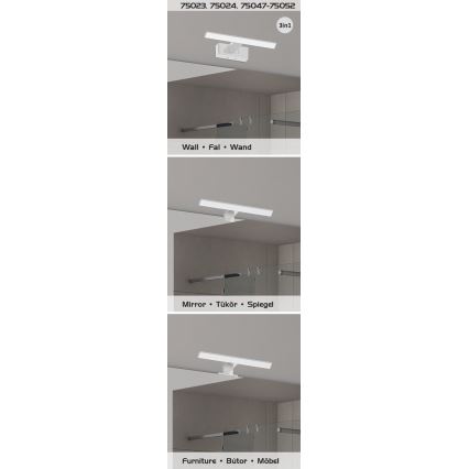 Rabalux - LED-Badspiegelleuchte LED/9W/230V IP44 60 cm schwarz
