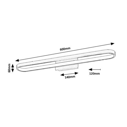 Rabalux - LED-Spiegelleuchte für das Badezimmer, 18 W, 230 V, IP44, 60 cm